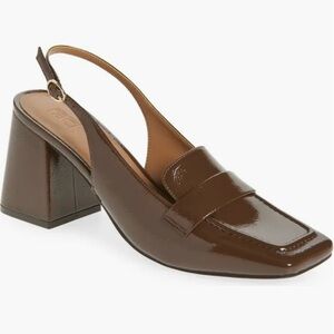 Nordstrom Rack Chocolate Brown slingback Loafer - size 8
